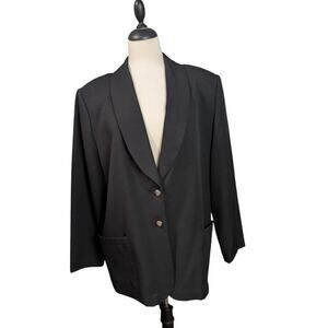 Vintage Requirements Women's 18 Black Double Button Blazer Shoulder Pads